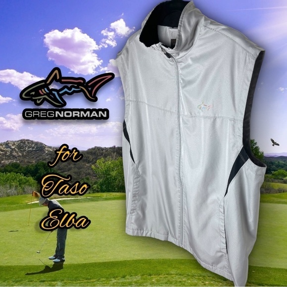 GREG Norman for Tasso Elba Golf Lightweight Silver Vest Size Large - Picture 1 of 12